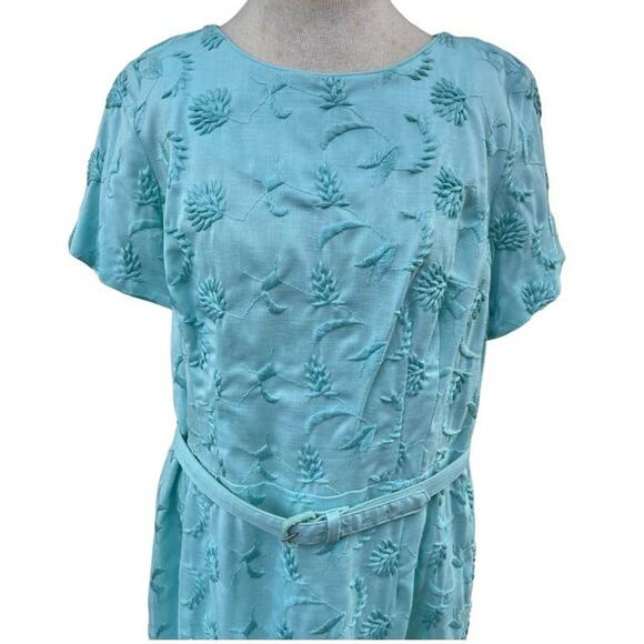 1960s Vintage Amy Vanderbilt by Bristol Dress, Mint/Aqua Size 10/12 Large - Picture 3 of 8